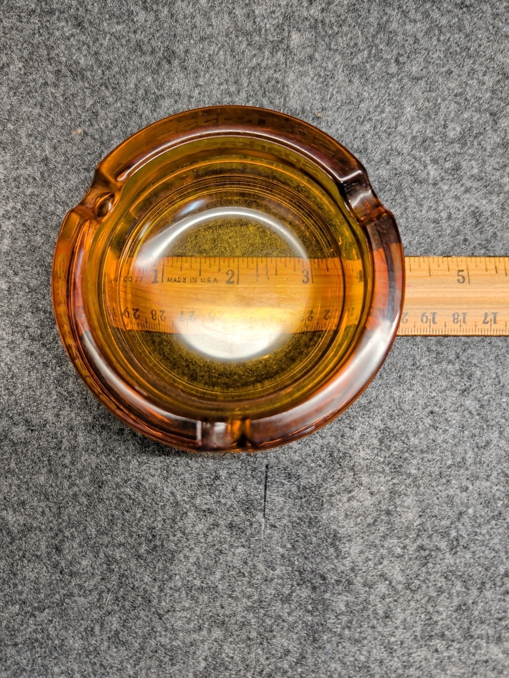 Sparkasse Amber Glass Ashtray - Picture 6 of 7